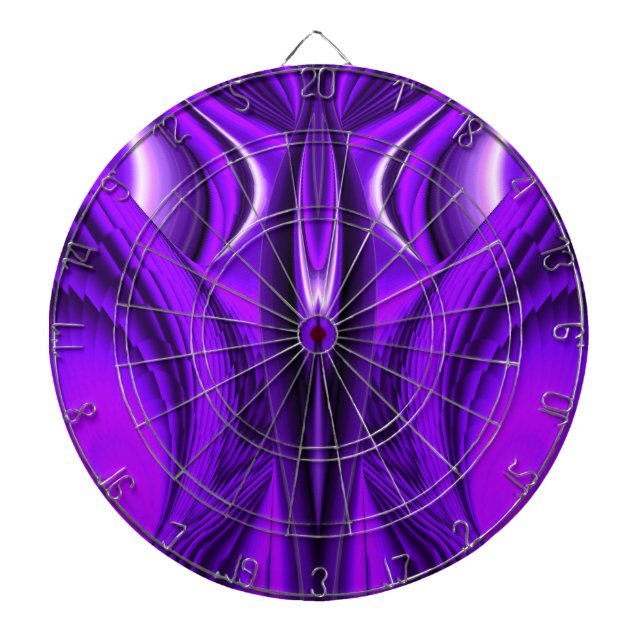 Purple Flower Rainbow Dreams Angel Wings Dartboard (Front)