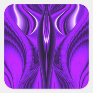 Purple Flower Rainbow Dreams, Angel Wings Square Sticker