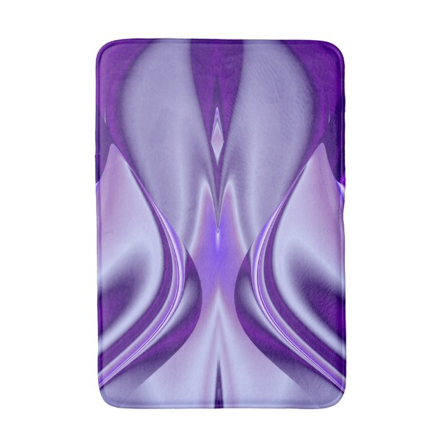 Purple Flower Rainbow Dreams Bath Mat (Front Vertical)