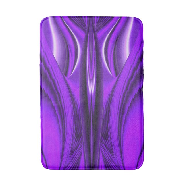 Purple Flower Rainbow Dreams Bath Mat (Front Vertical)