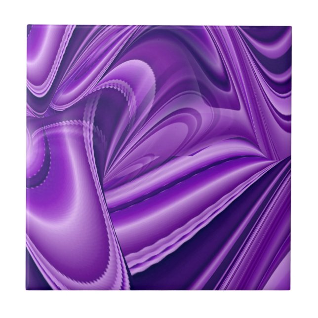 Purple Flower Rainbow Dreams Ceramic Tile (Front)