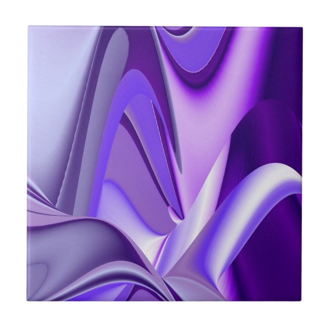 Purple Flower Rainbow Dreams Ceramic Tile (Front)