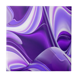 Purple Flower Rainbow Dreams Ceramic Tile
