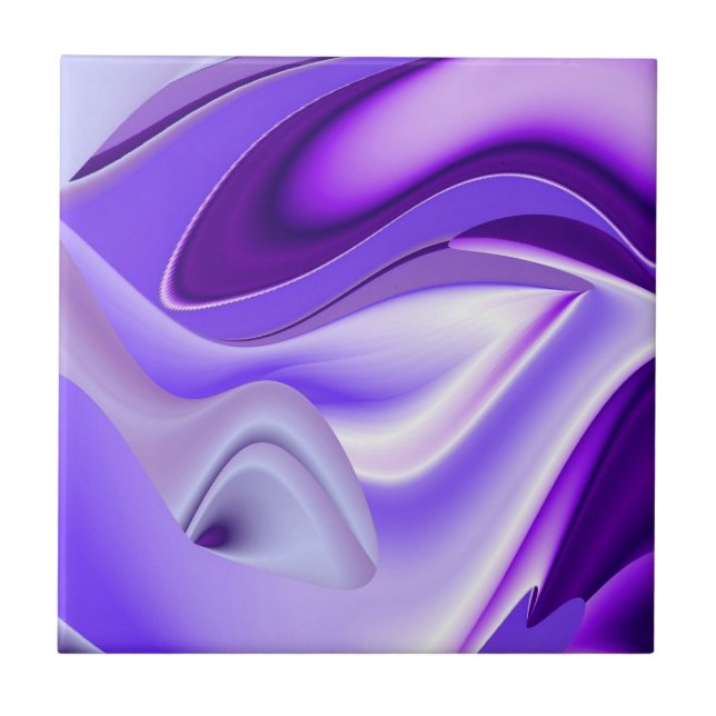 Purple Flower Rainbow Dreams Ceramic Tile (Front)