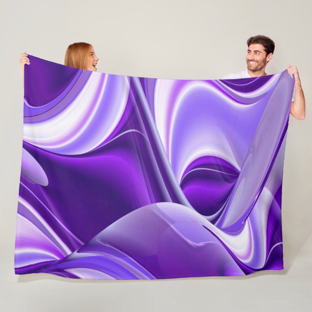 Purple Flower Rainbow Dreams Fleece Blanket (In Situ)
