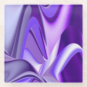 Purple Flower Rainbow Dreams Glass Coaster