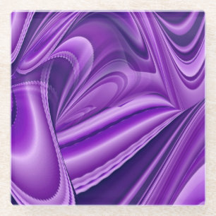 Purple Flower Rainbow Dreams Glass Coaster