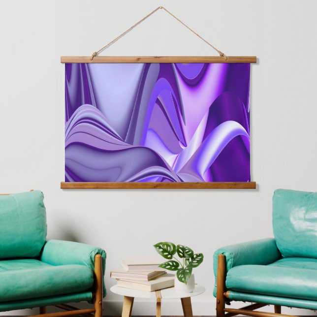Purple Flower Rainbow Dreams Hanging Tapestry (Living Room)
