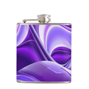 Purple Flower Rainbow Dreams Hip Flask