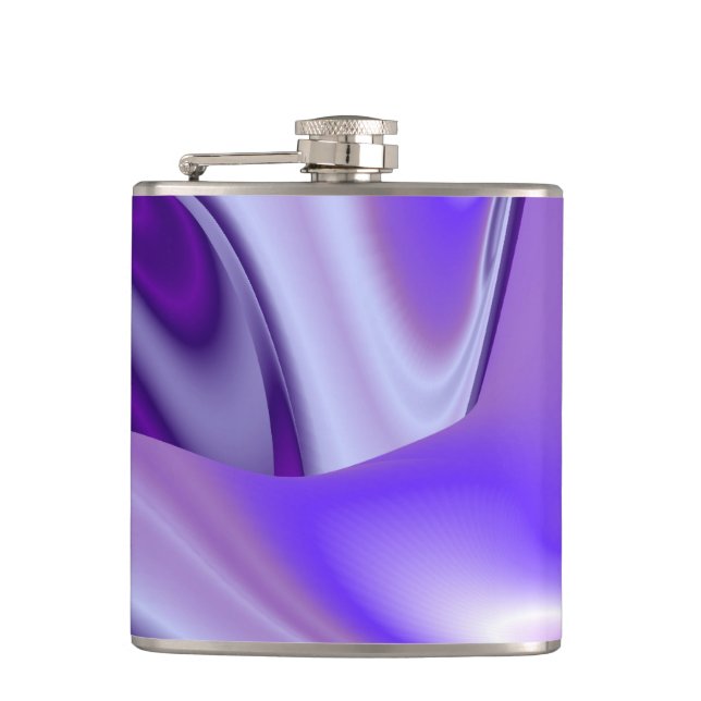Purple Flower Rainbow Dreams Hip Flask (Front)