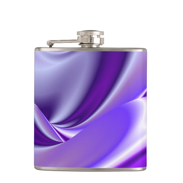 Purple Flower Rainbow Dreams Hip Flask (Front)