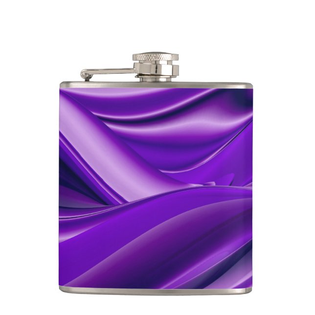 Purple Flower Rainbow Dreams Hip Flask (Front)