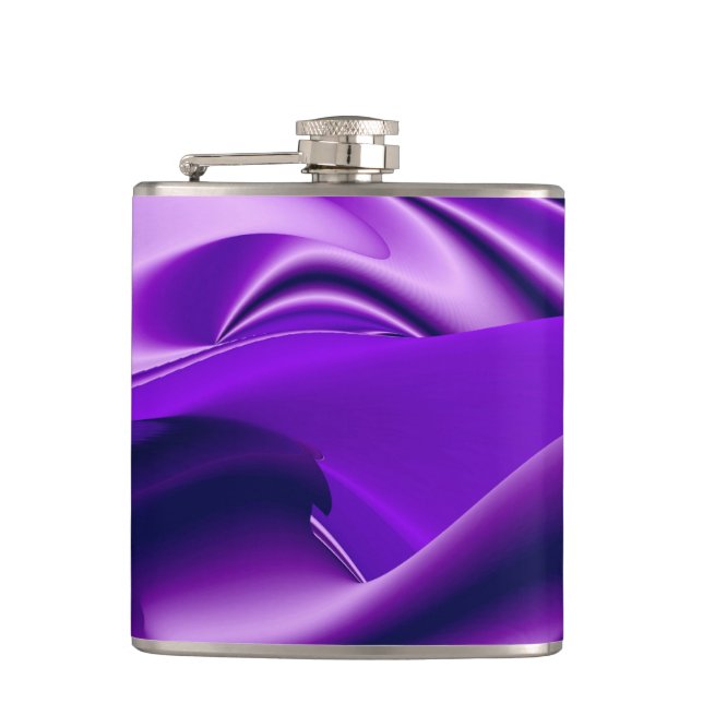 Purple Flower Rainbow Dreams Hip Flask (Front)