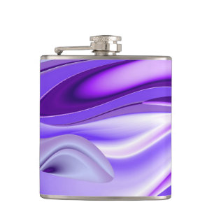 Purple Flower Rainbow Dreams Hip Flask