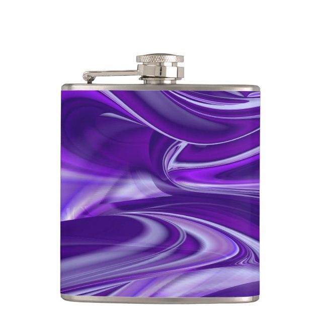 Purple Flower Rainbow Dreams Hip Flask (Front)