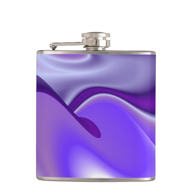 Purple Flower Rainbow Dreams Hip Flask (Front)