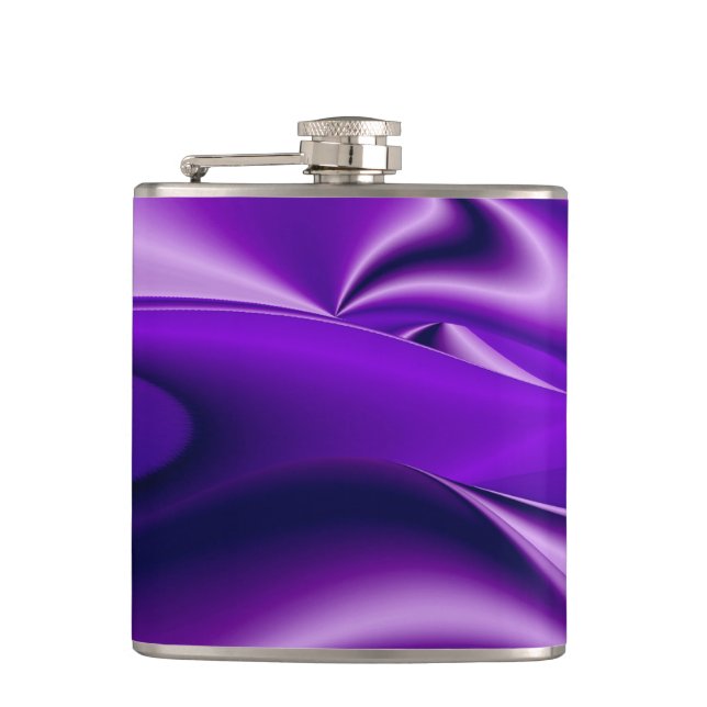 Purple Flower Rainbow Dreams Hip Flask (Front)