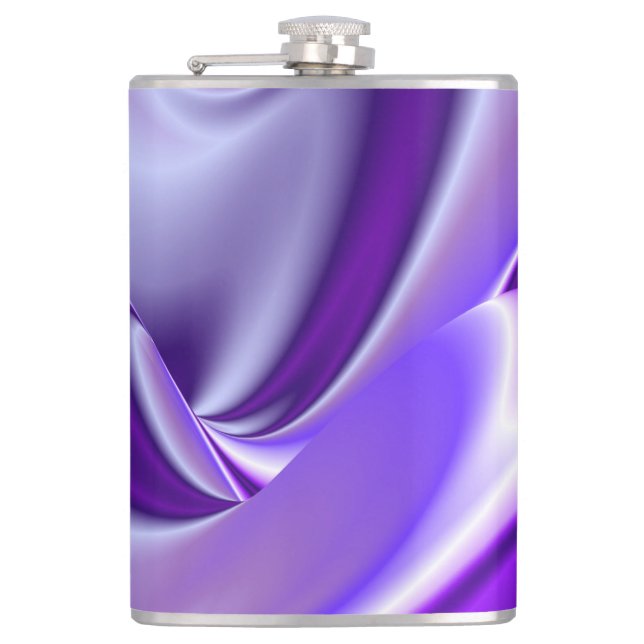 Purple Flower Rainbow Dreams Hip Flask (Front)