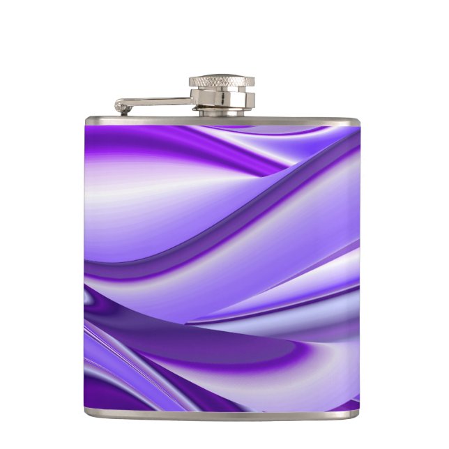 Purple Flower Rainbow Dreams Hip Flask (Front)