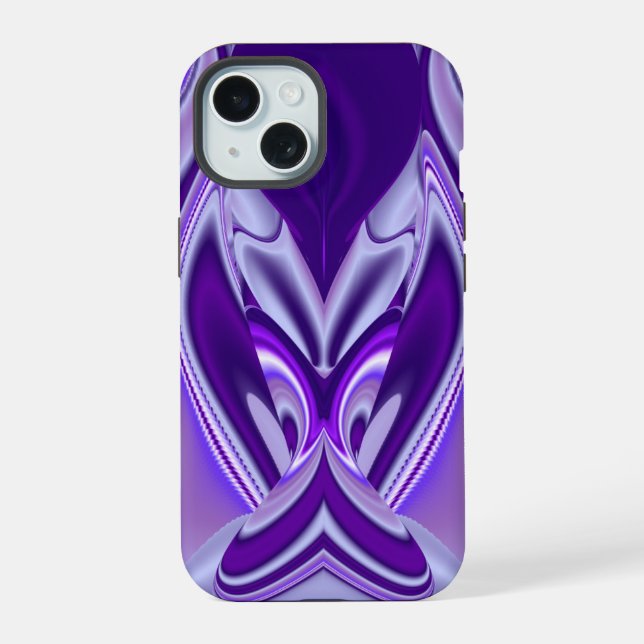 Purple Flower Rainbow Dreams iPhone 15 Case (Back)