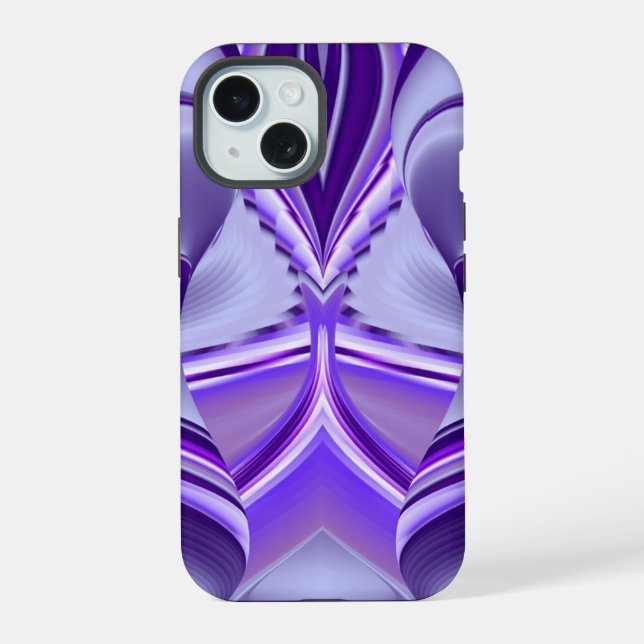 Purple Flower Rainbow Dreams iPhone 15 Case (Back)