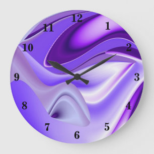 Purple Flower Rainbow Dreams Large Clock