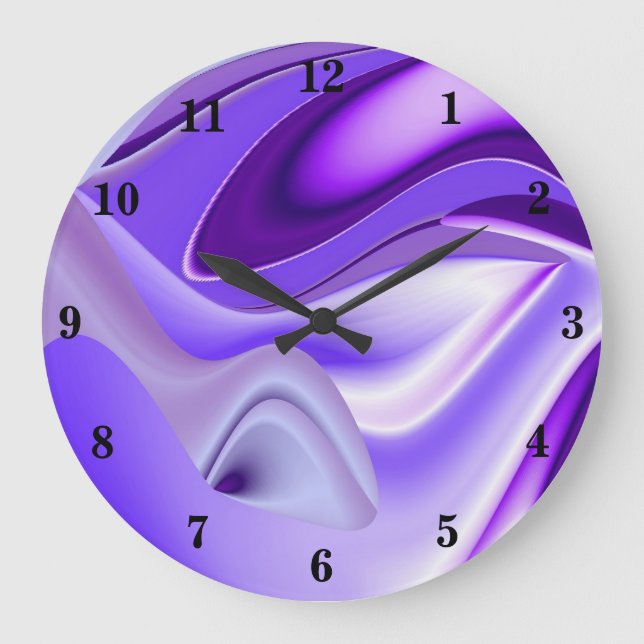 Purple Flower Rainbow Dreams Large Clock (Front)