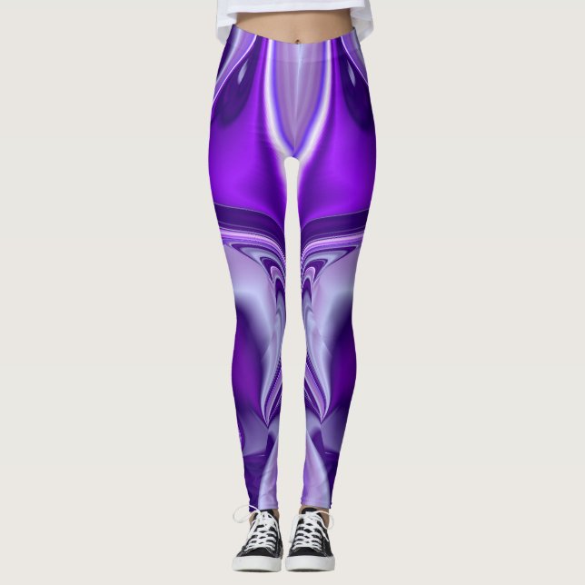 Purple Flower Rainbow Dreams Leggings (Front)