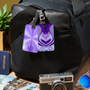 Purple Flower Rainbow Dreams Luggage Tag
