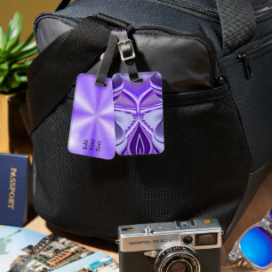 Purple Flower Rainbow Dreams Luggage Tag
