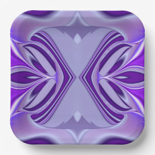Purple Flower Rainbow Dreams Paper Plate