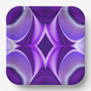 Purple Flower Rainbow Dreams Paper Plate