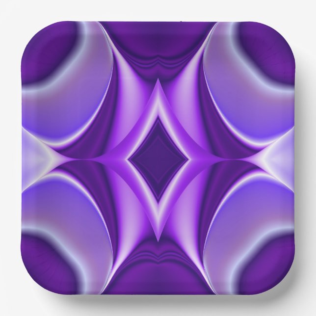 Purple Flower Rainbow Dreams Paper Plate (Front)
