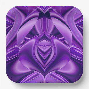 Purple Flower Rainbow Dreams Paper Plate
