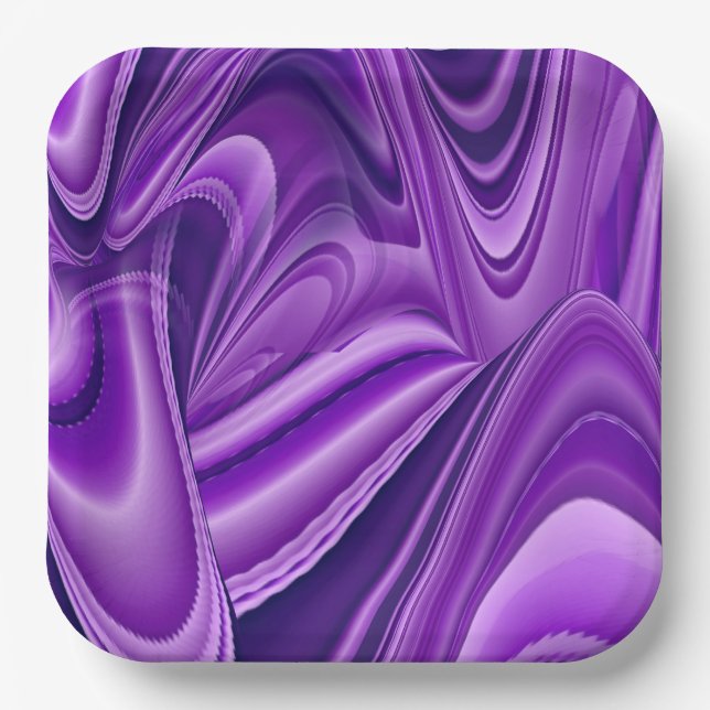 Purple Flower Rainbow Dreams Paper Plate (Front)
