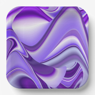 Purple Flower Rainbow Dreams Paper Plate