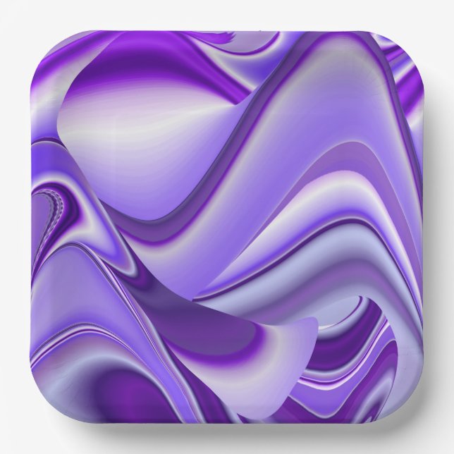 Purple Flower Rainbow Dreams Paper Plate (Front)