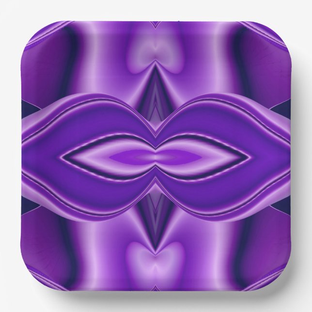 Purple Flower Rainbow Dreams Paper Plate (Front)