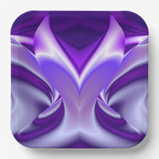 Purple Flower Rainbow Dreams Paper Plate