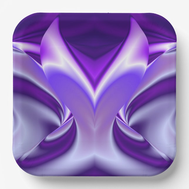 Purple Flower Rainbow Dreams Paper Plate (Front)