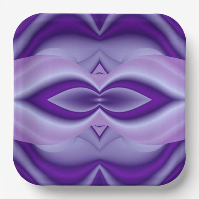 Purple Flower Rainbow Dreams Paper Plate (Front)