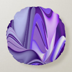 Purple Flower Rainbow Dreams Round Cushion