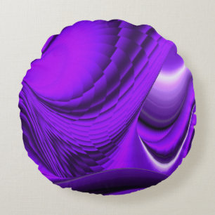 Purple Flower Rainbow Dreams Round Cushion