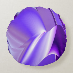 Purple Flower Rainbow Dreams Round Cushion