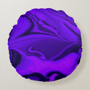 Purple Flower Rainbow Dreams Round Cushion