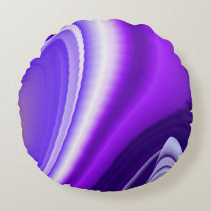 Purple Flower Rainbow Dreams Round Cushion