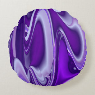 Purple Flower Rainbow Dreams Round Cushion