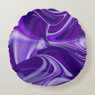 Purple Flower Rainbow Dreams Round Cushion