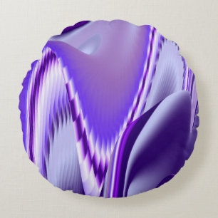 Purple Flower Rainbow Dreams Round Cushion