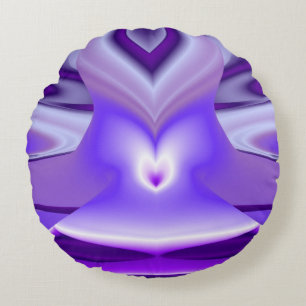 Purple Flower Rainbow Dreams Round Cushion